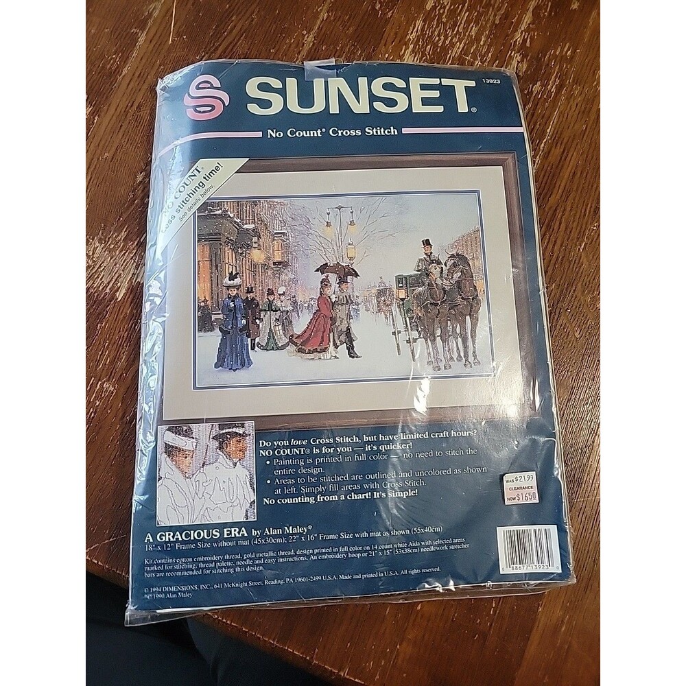 1994 Dimensions Sunset Cross Stitch Kit  Gracious Era 18"X12" City View  #13923